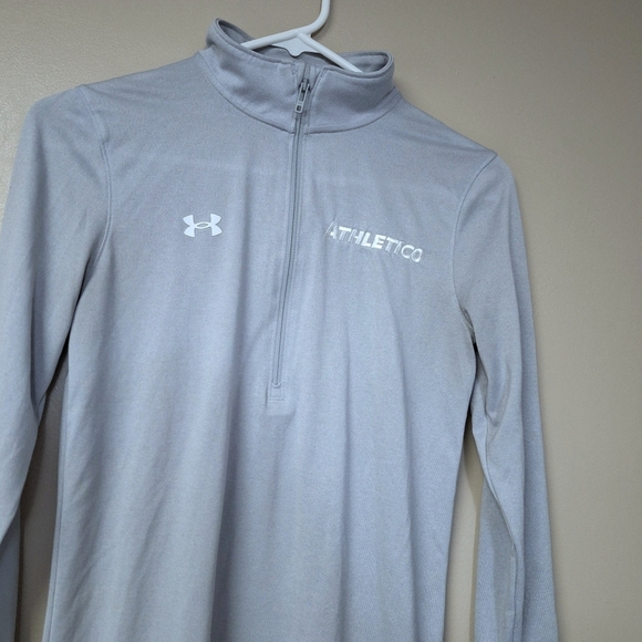 Under Armour UA Womens Tech Athletic 1/2 Zip Pull Over Longsleeve Light Gray - Picture 5 of 12